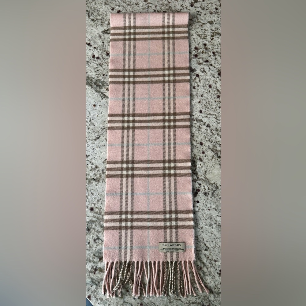 Burberry Pink and Taupe Nova Check Scarf